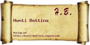 Honti Bettina névjegykártya
